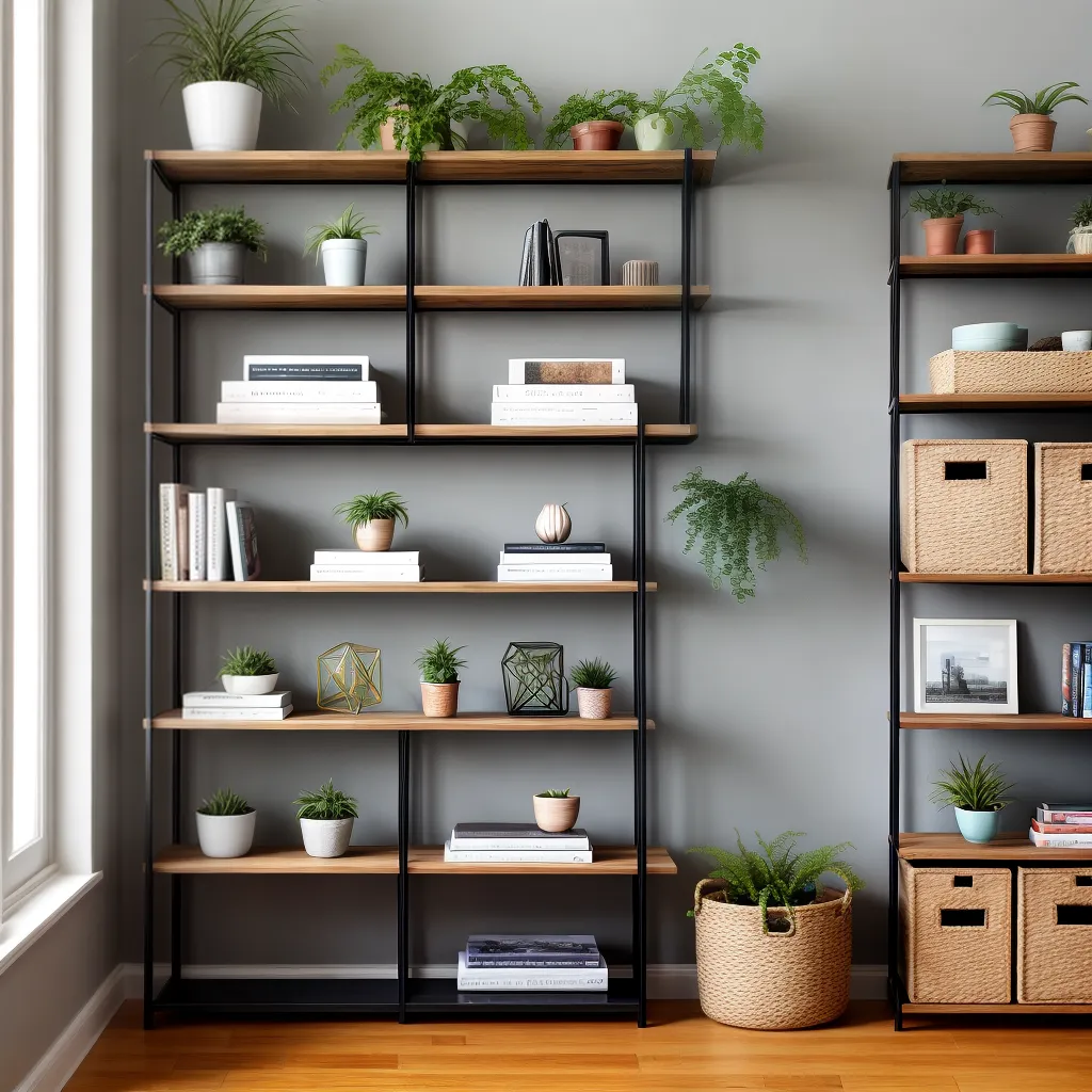 estante livros decoracao plantas