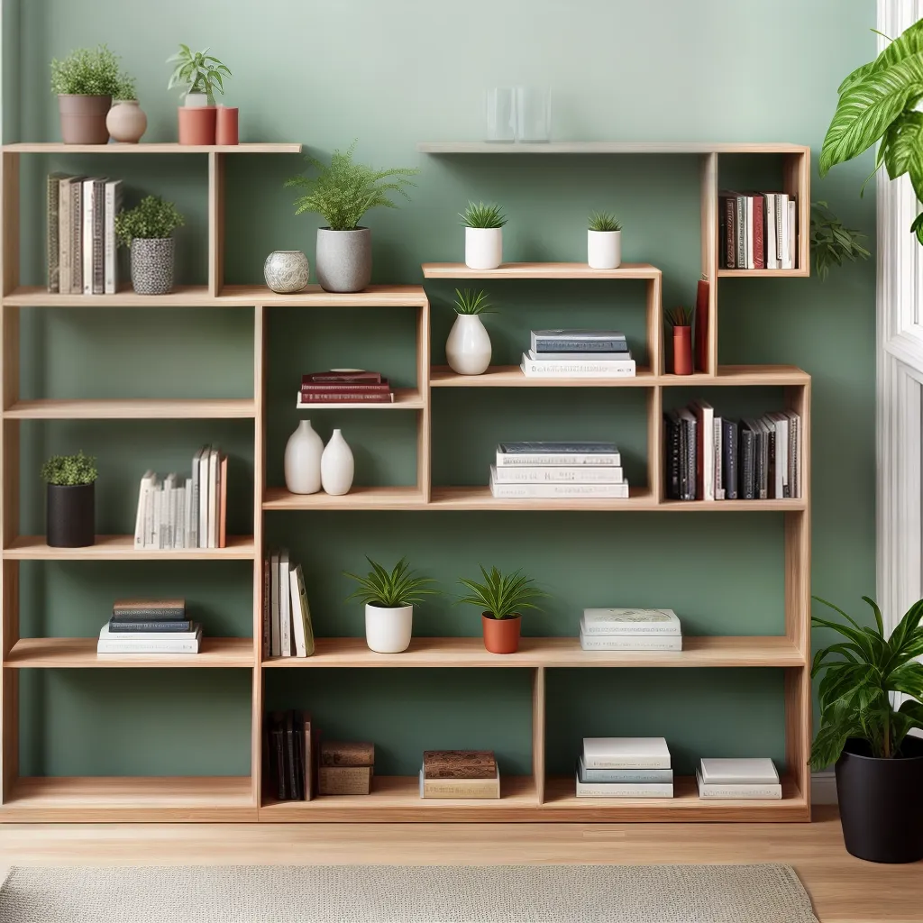 estante organizada livros plantas decoracao