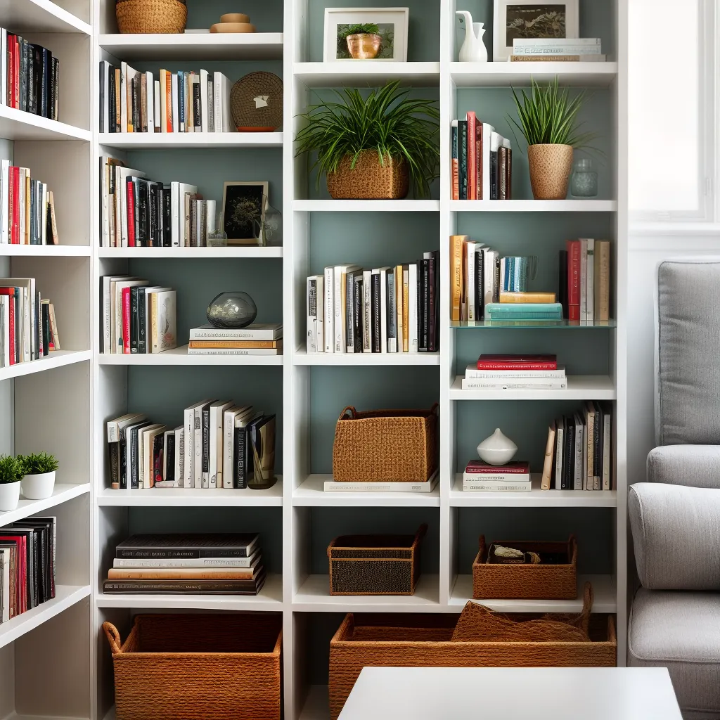 estante livros decorada organizada