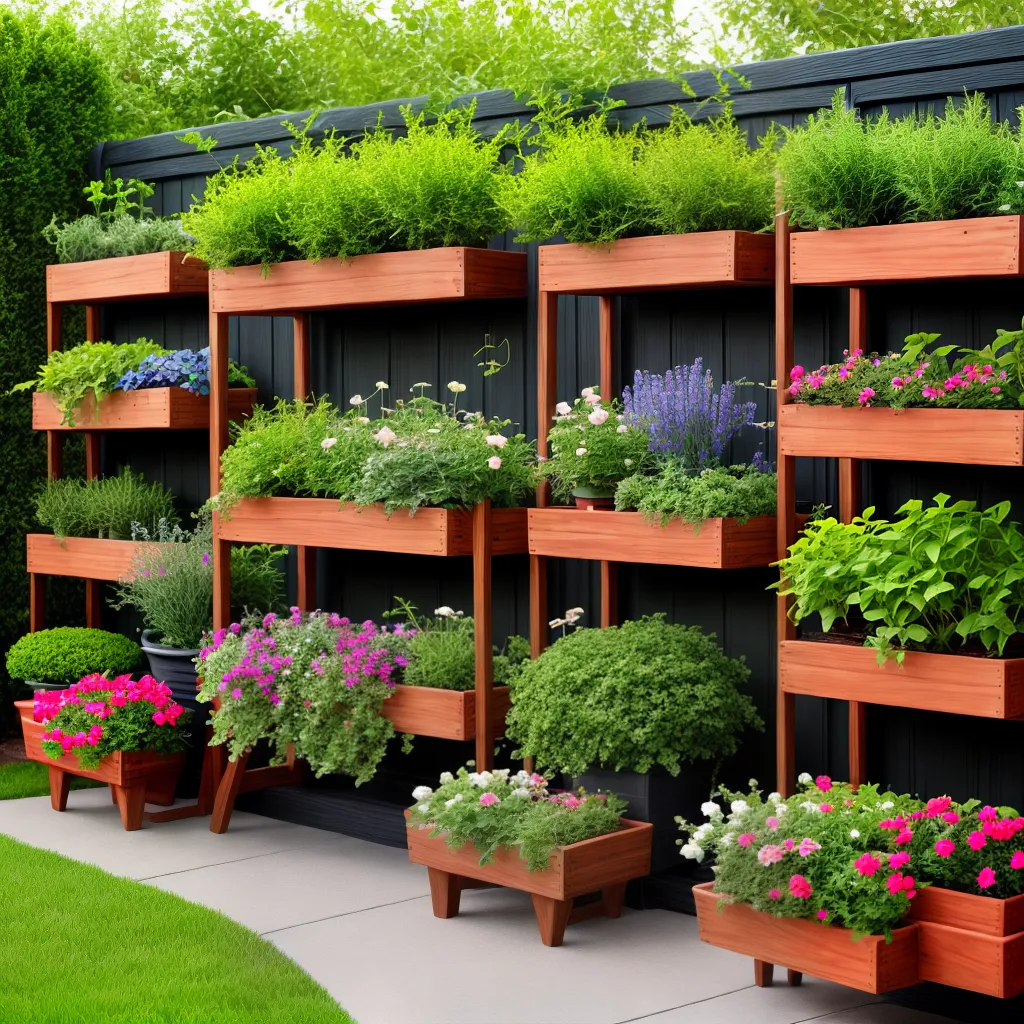 jardim organizado prateleiras coloridas