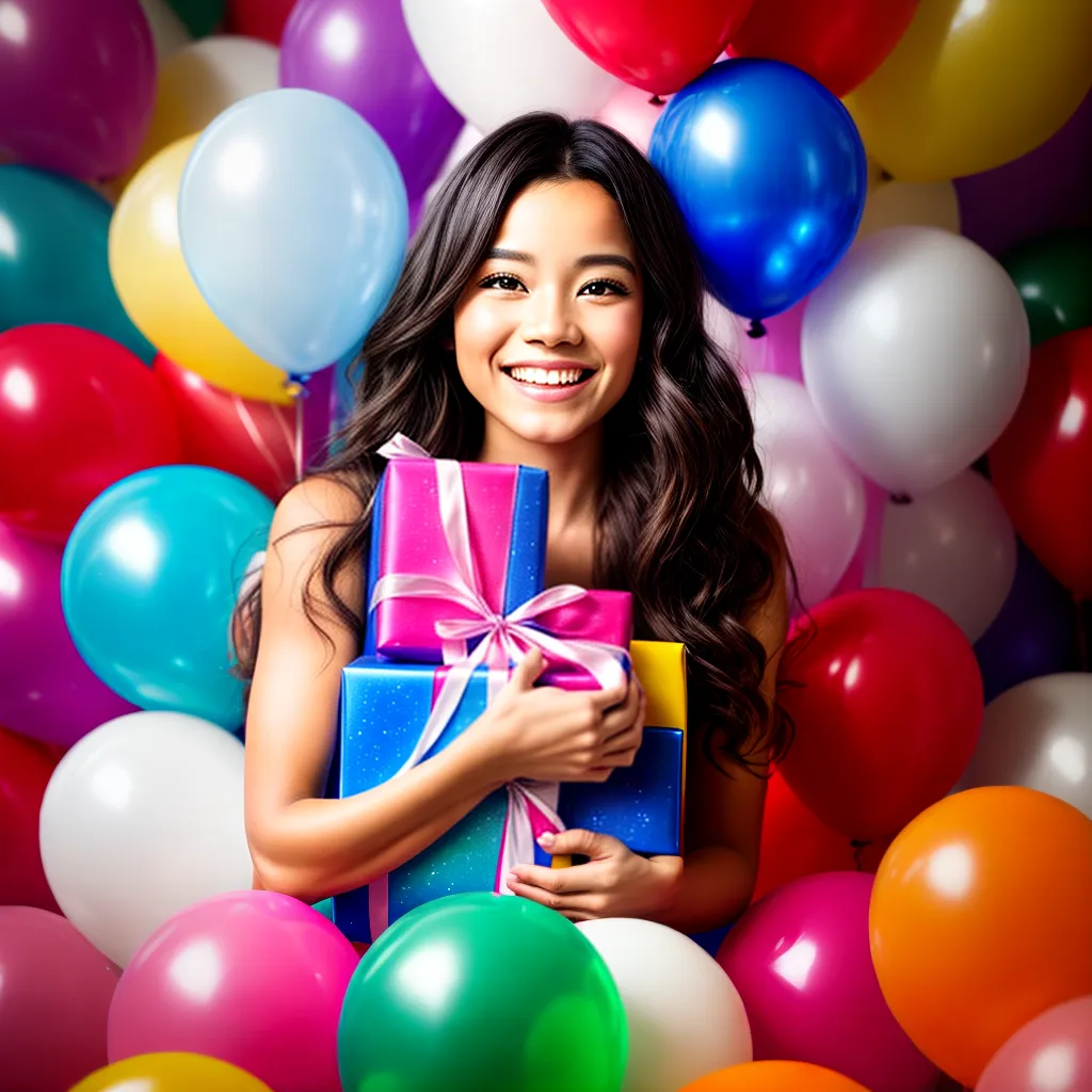 presente sorriso baloes confete