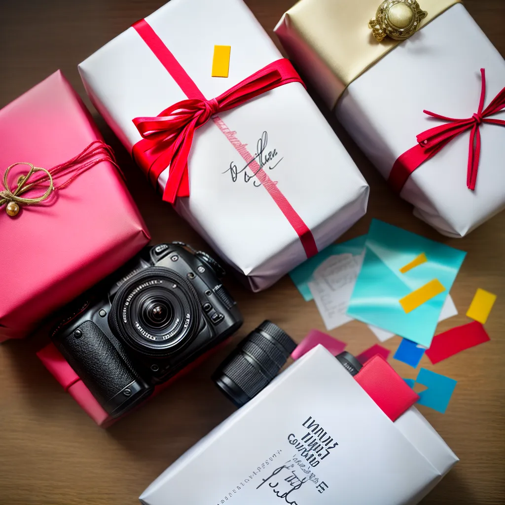 presente camera dslr confete nota