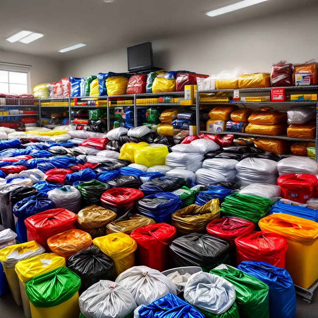 sacos lixo variedade organizados