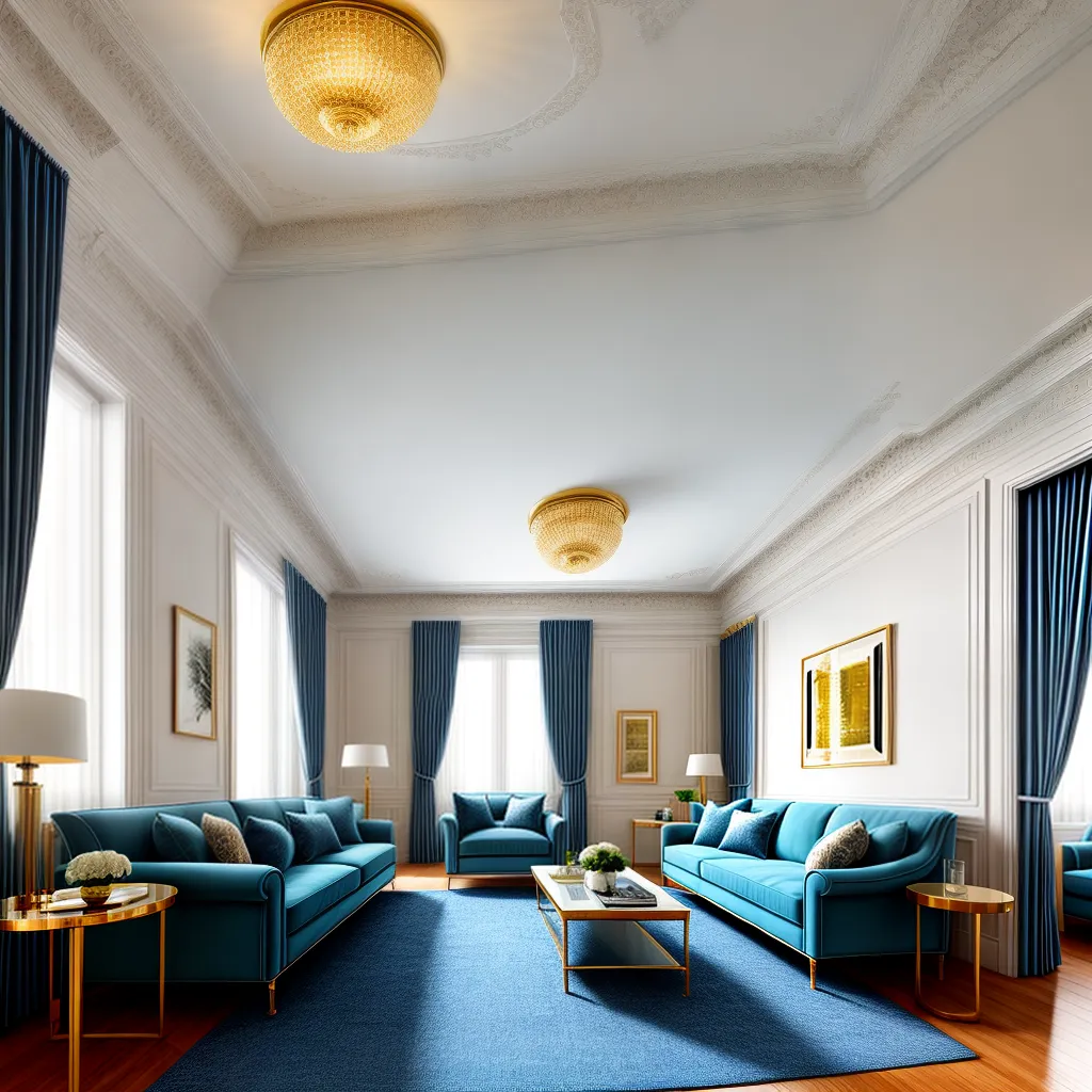 sala decorada sofa persa boiserie