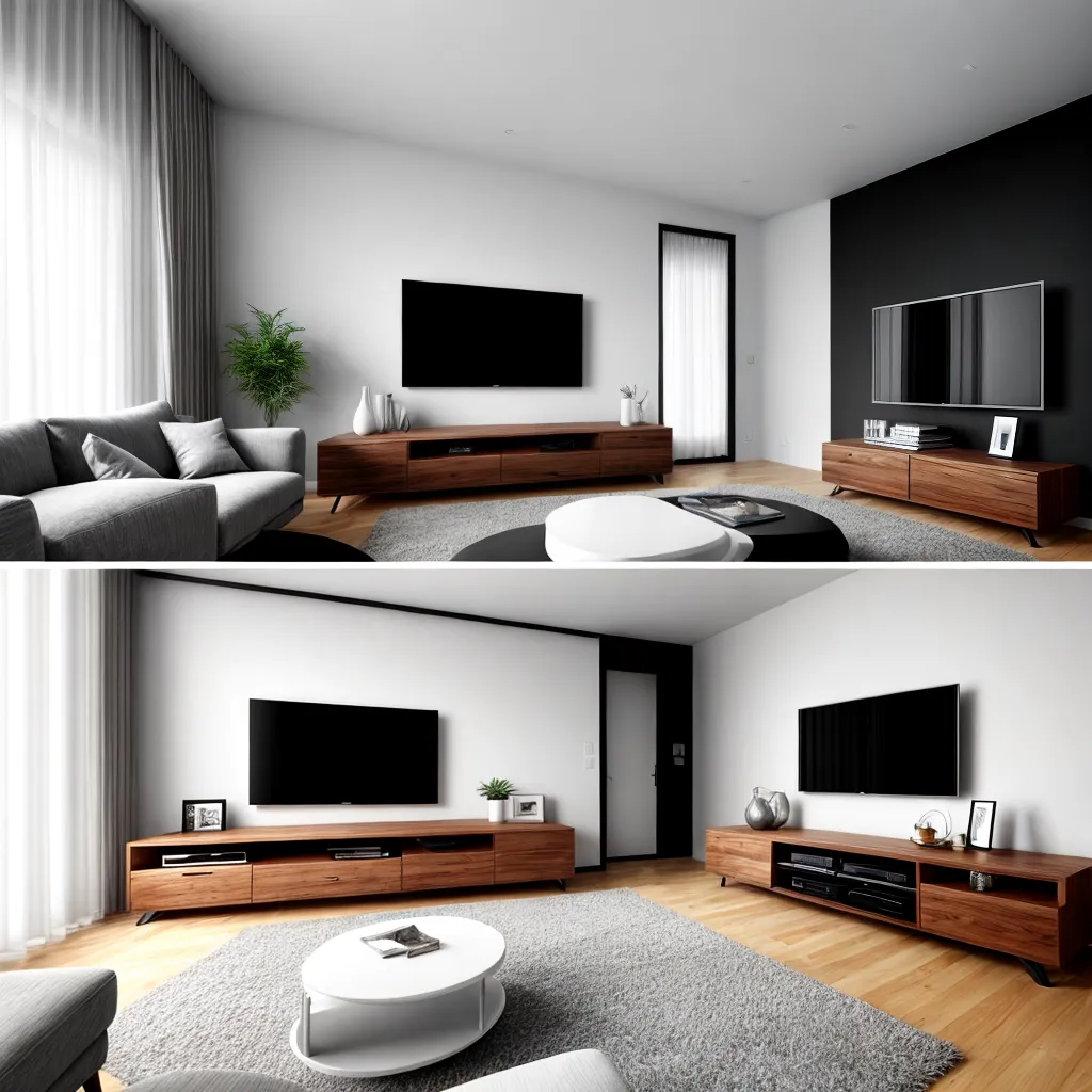 sala minimalista cavaletes television