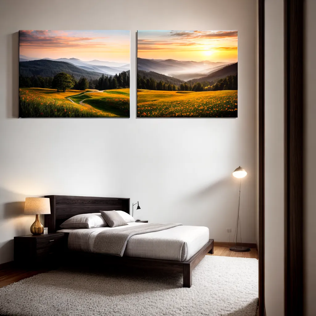 quarto criativo pintura paisagem acolhedor