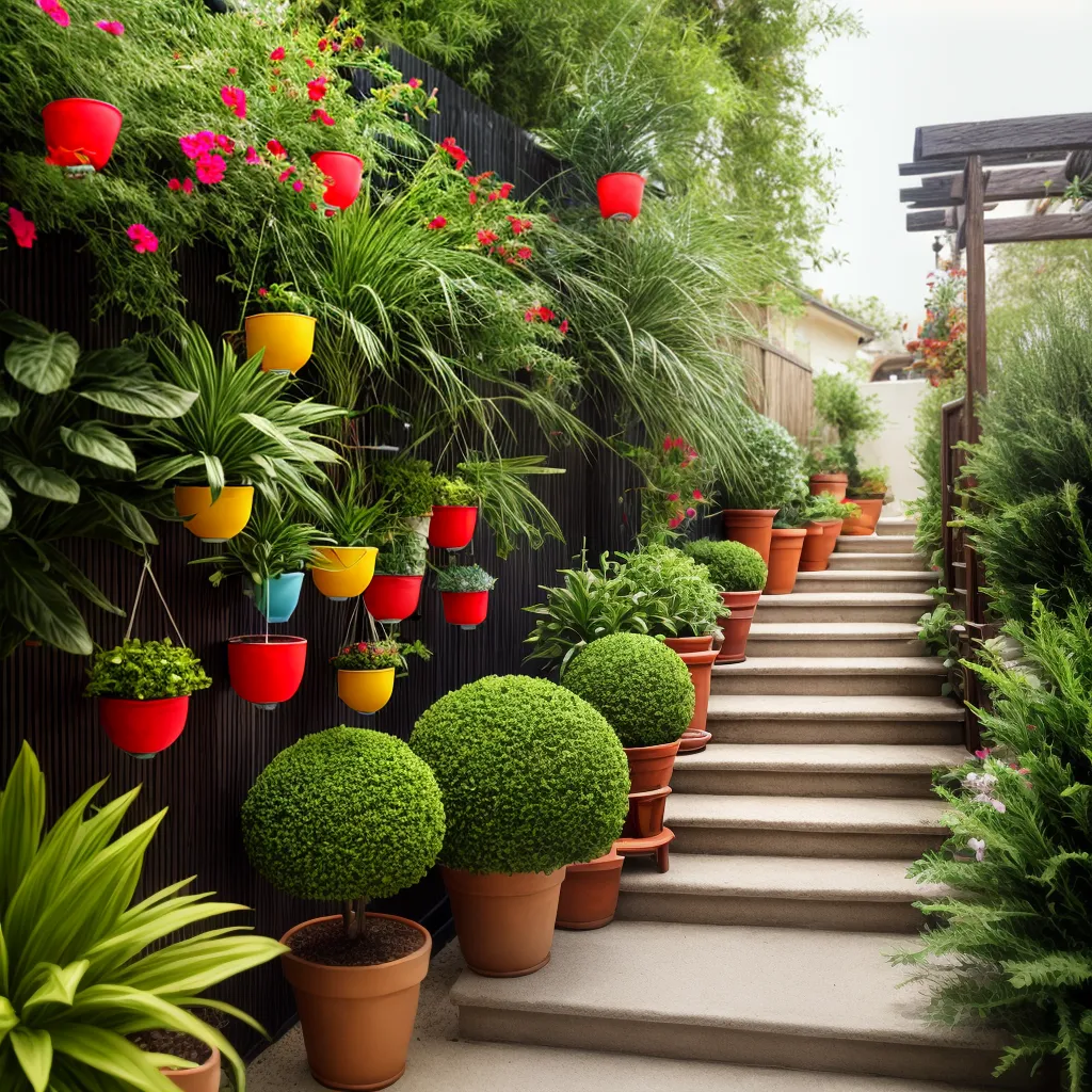 escada decorativa plantas fotos lanternas