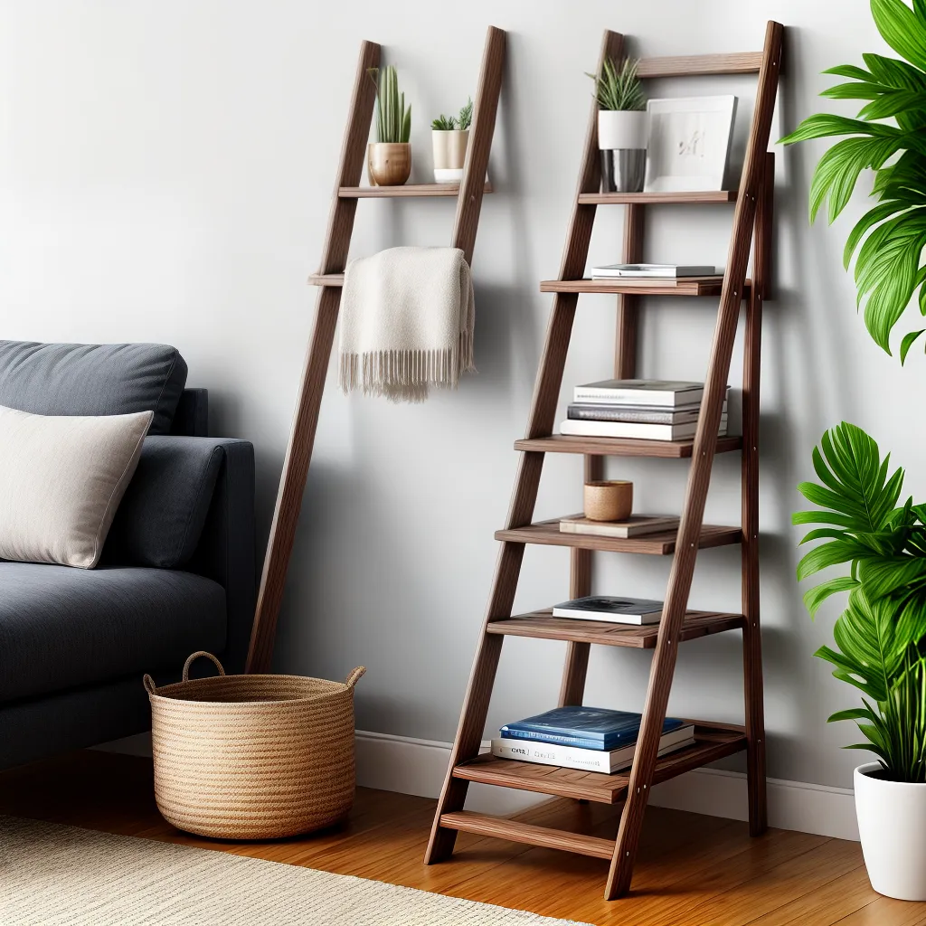 escada madeira decoracao prateleiras