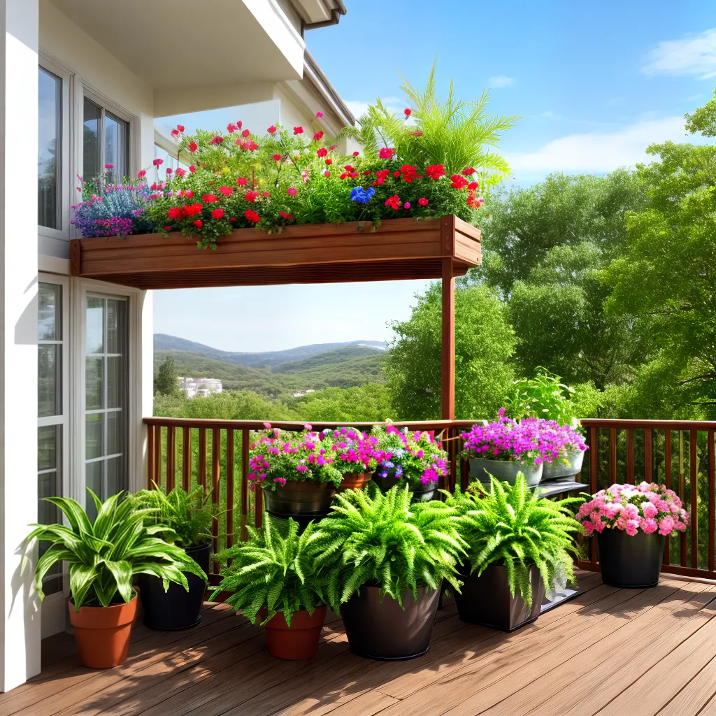 varanda ensolarada cavaletes plantas verde