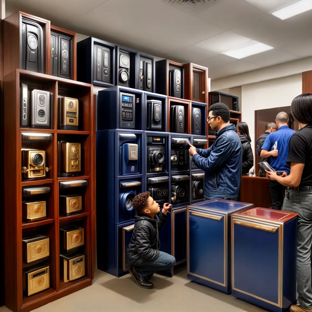 pessoa examinando safes escolha segura