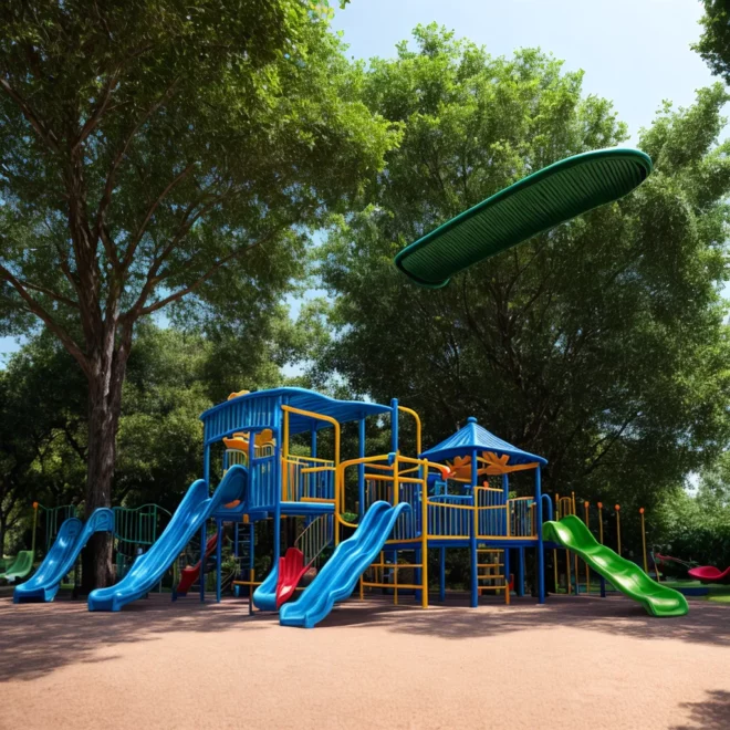 parque infantil colorido criancas brincando