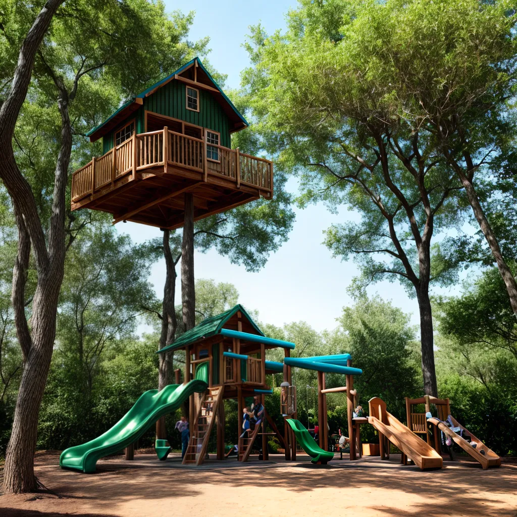 playground madeira arvore casa crianca