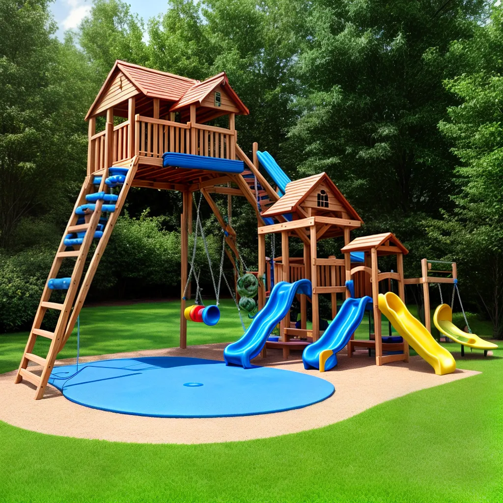 playground colorido diy balanco escorrega