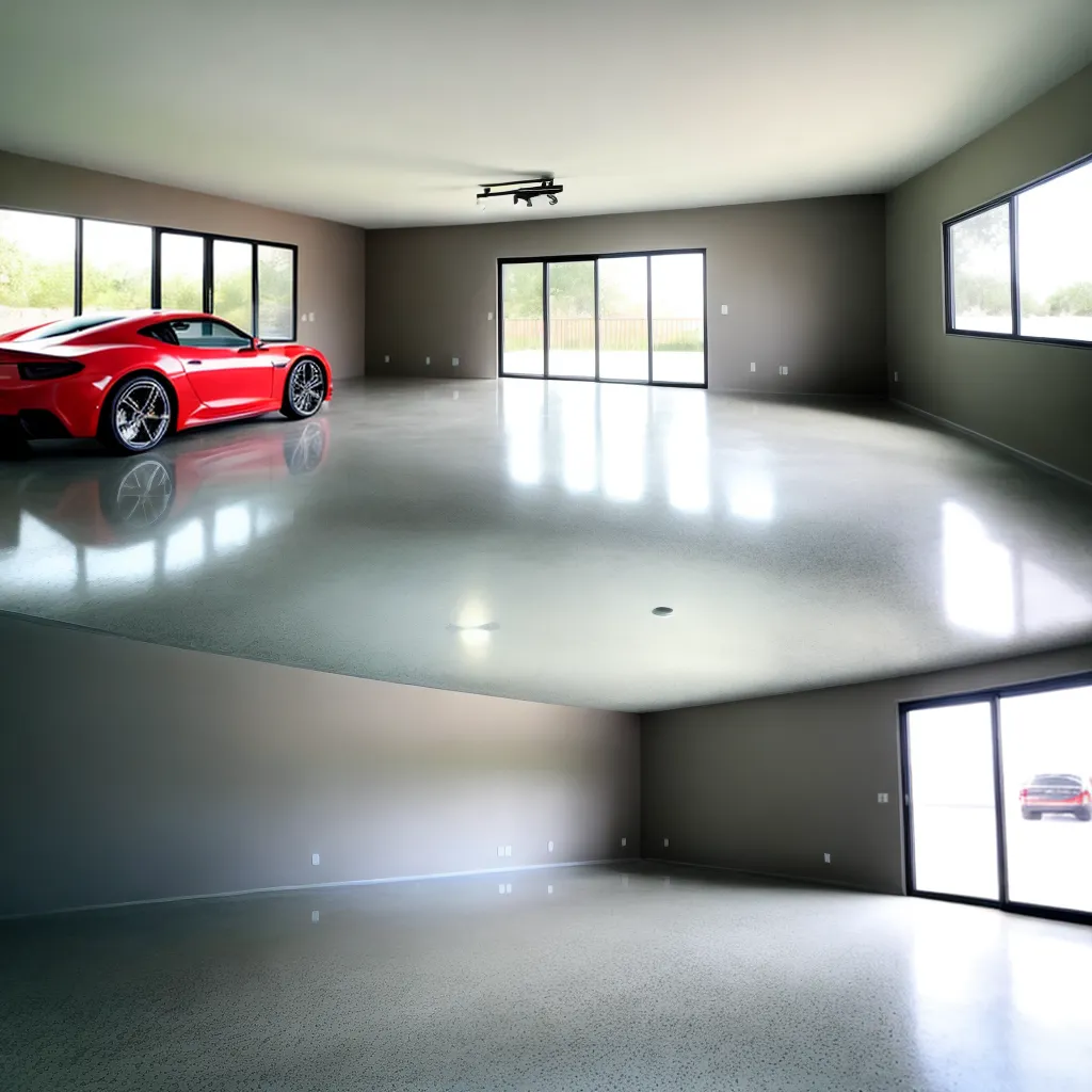 garagem moderna piso concreto