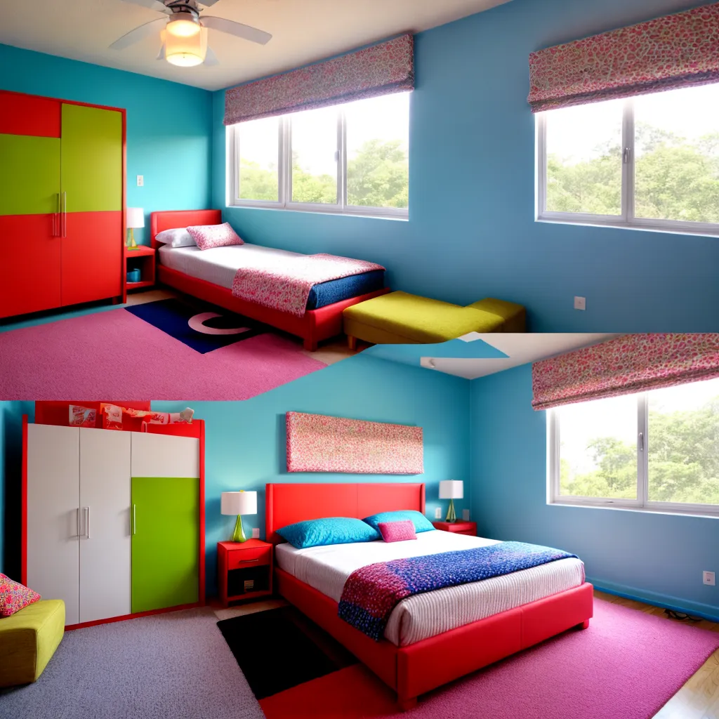 quarto moderno piso colorido quarto moderno piso colorido