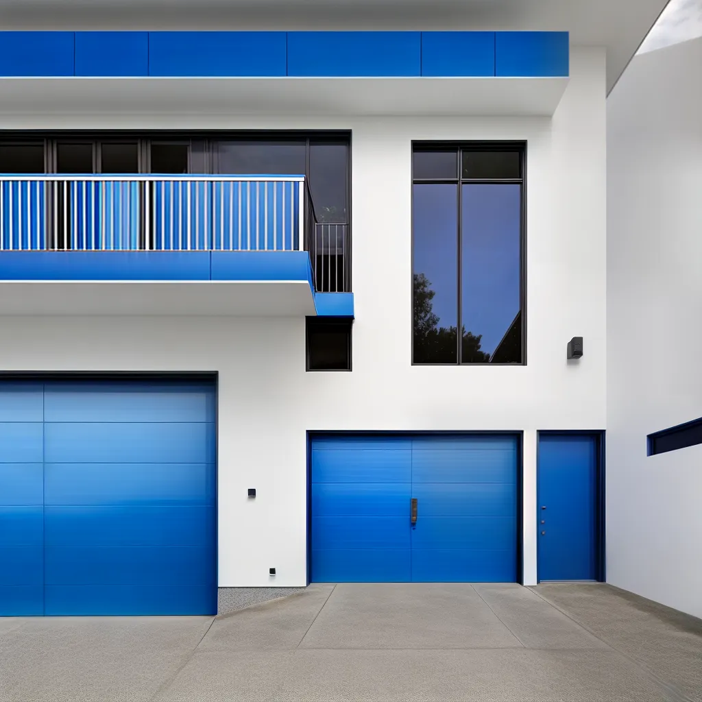 garagem moderna azulejos azuis