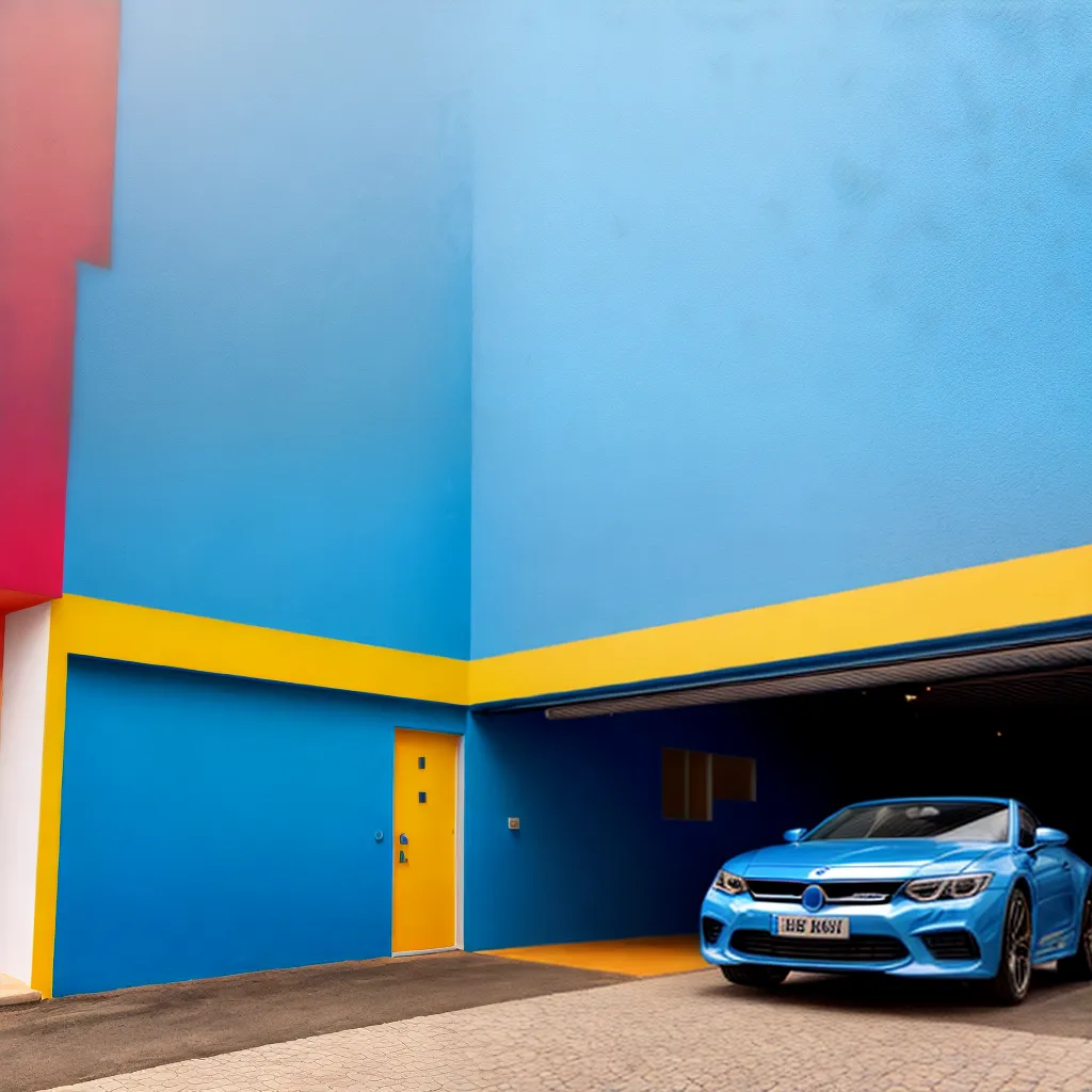 garagem moderna azulejos coloridos