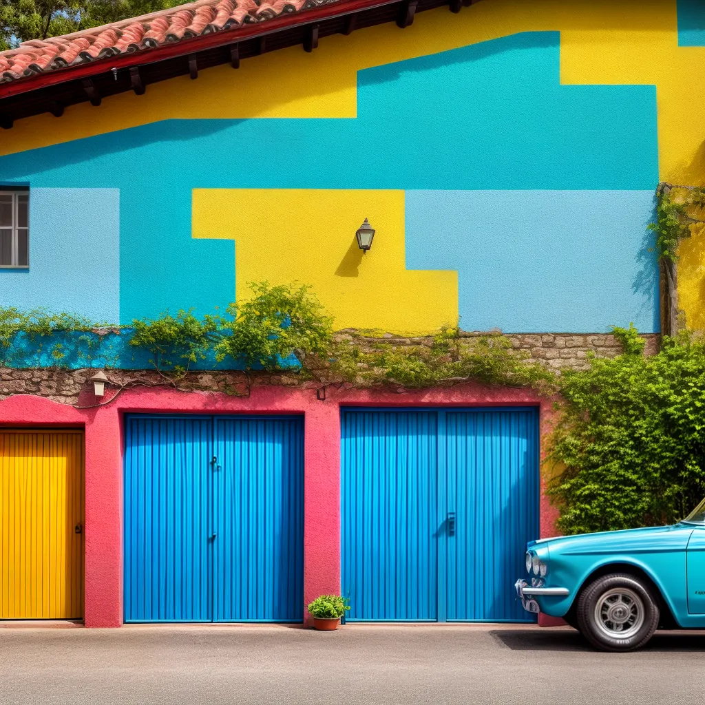 garagem colorida azulejos padroes