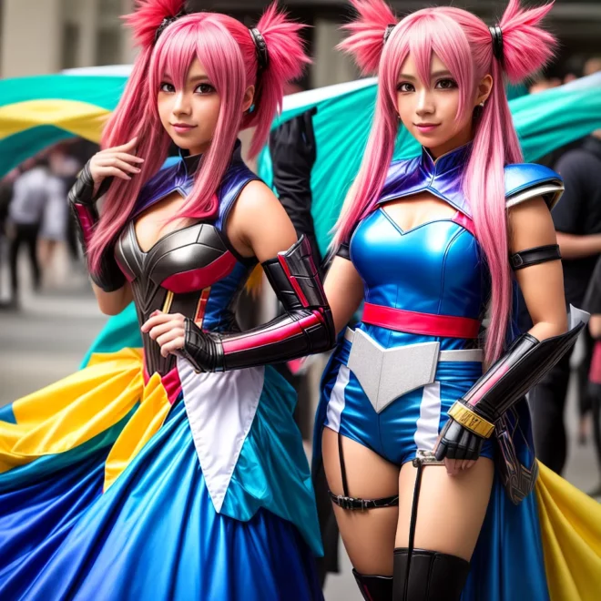 cosplay anime personagem vibrante 1