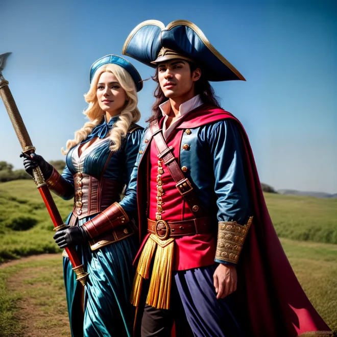 casal cosplay pirata princesa guerreira