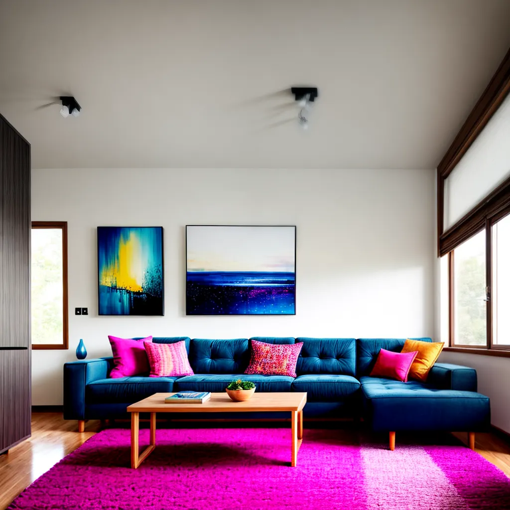 sala vibrante arte cores