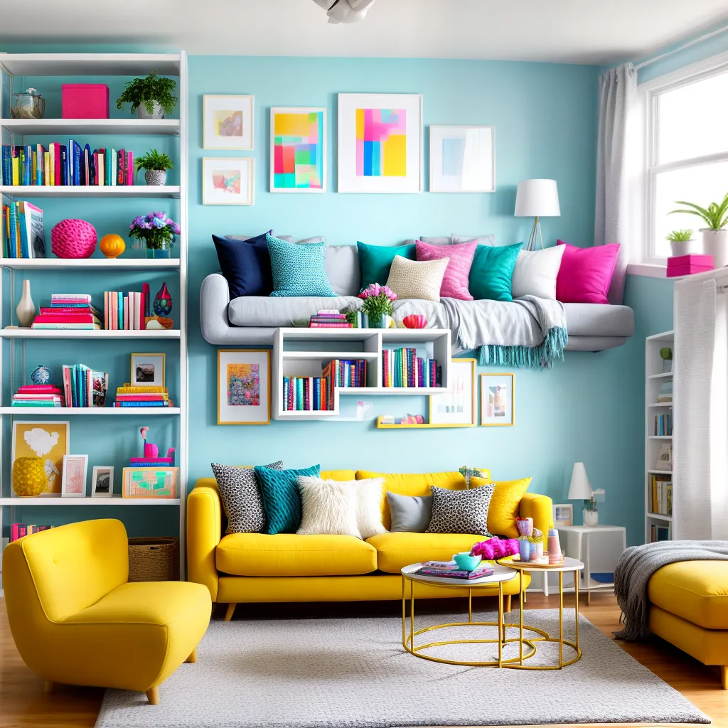 sala vibrante cores alegre