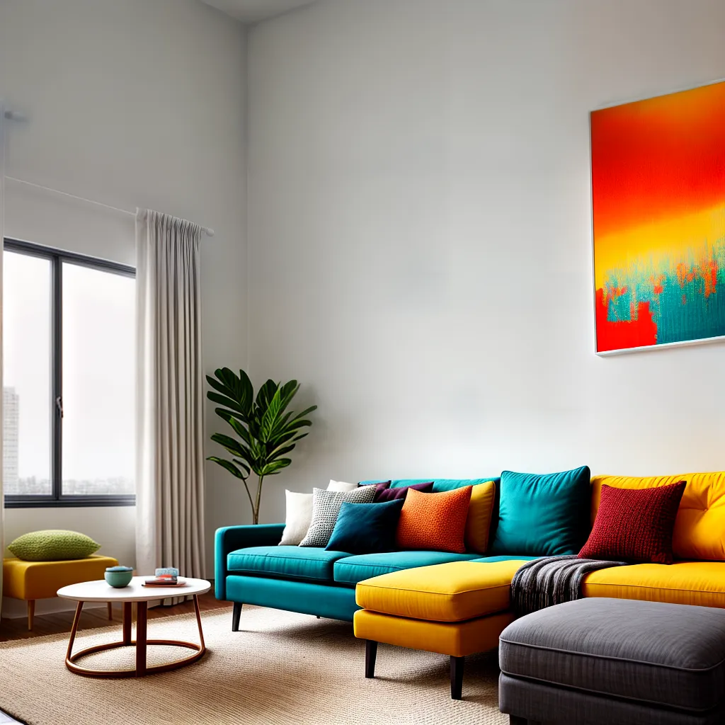 sala vibrante sofa colorido arte 3