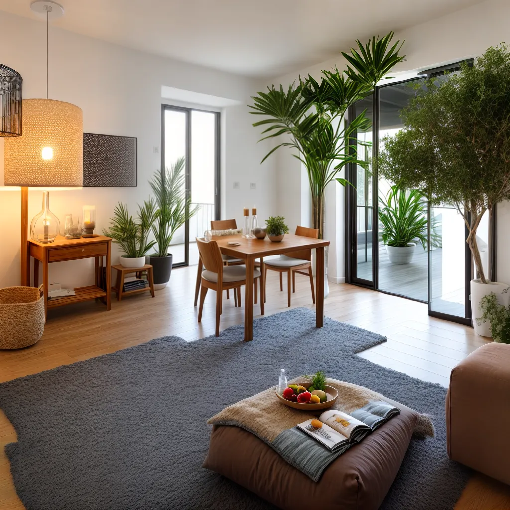 sala estar minimalista almofadas