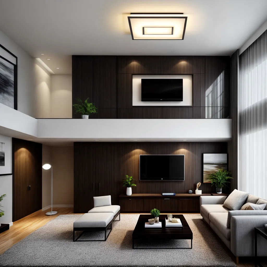 sala moderna iluminacao led ambiente