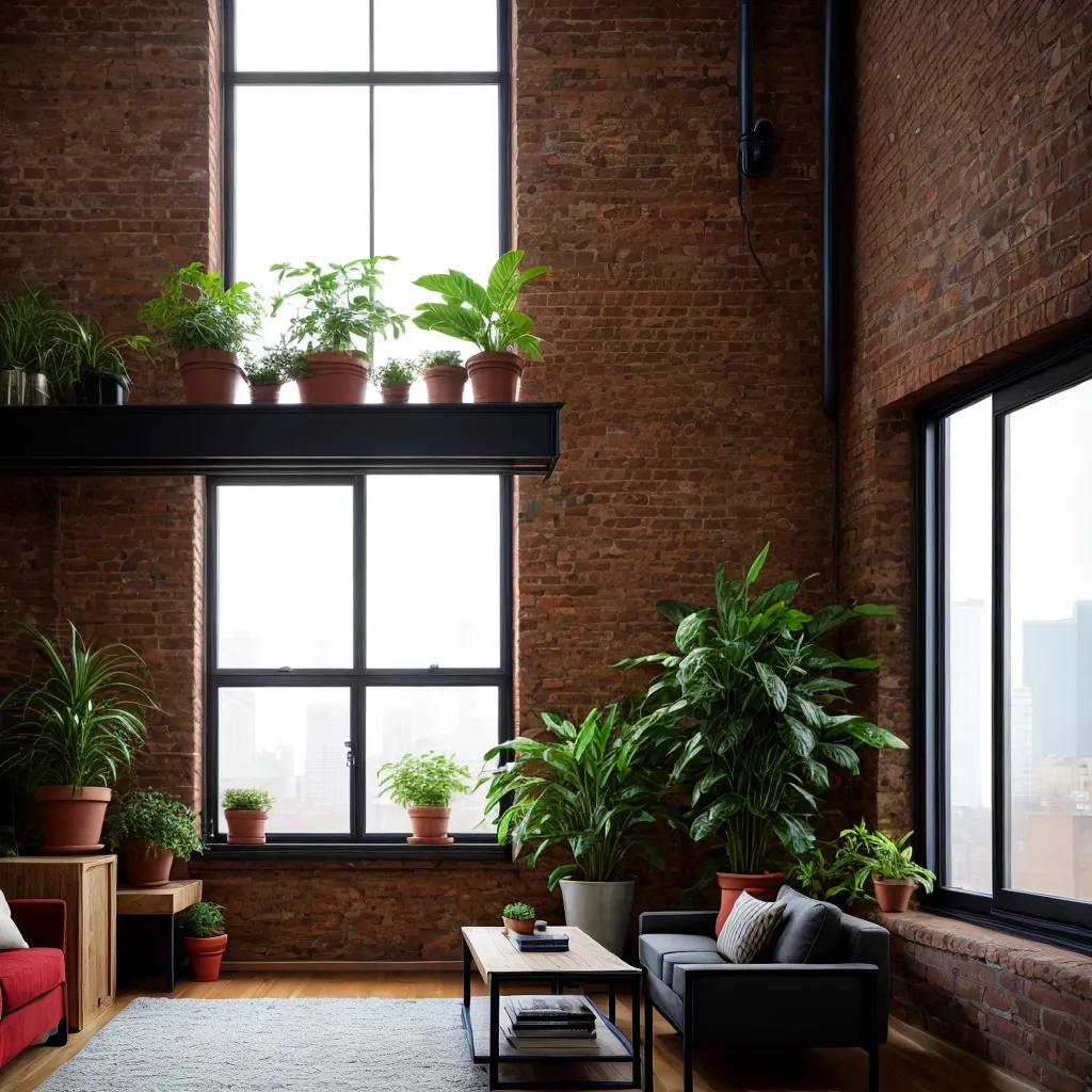 loft urbano janelas tijolos verde