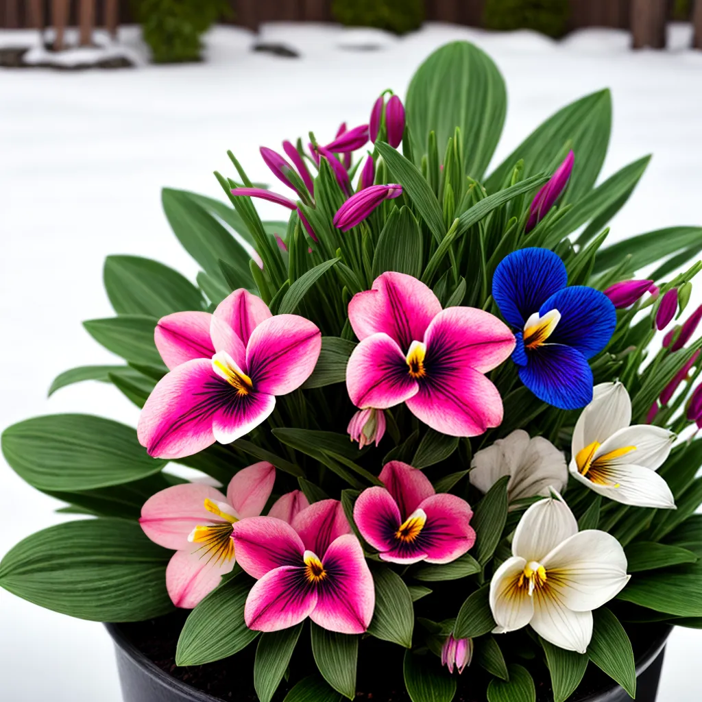 flores inverno neve coloridas jardim flores inverno neve coloridas jardim