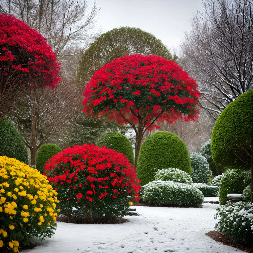 jardim inverno colorido flores neve jardim inverno colorido flores neve