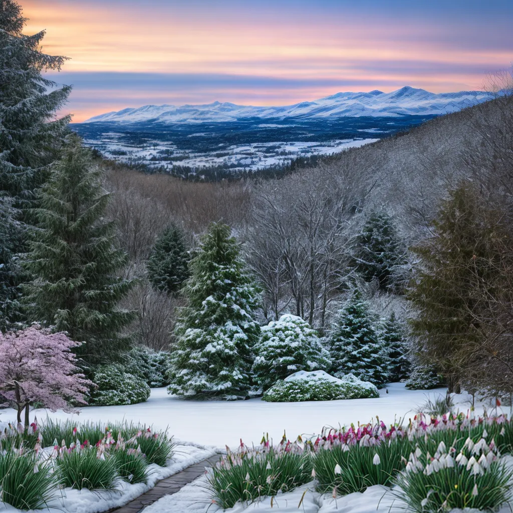 jardim inverno flores neve coloridas