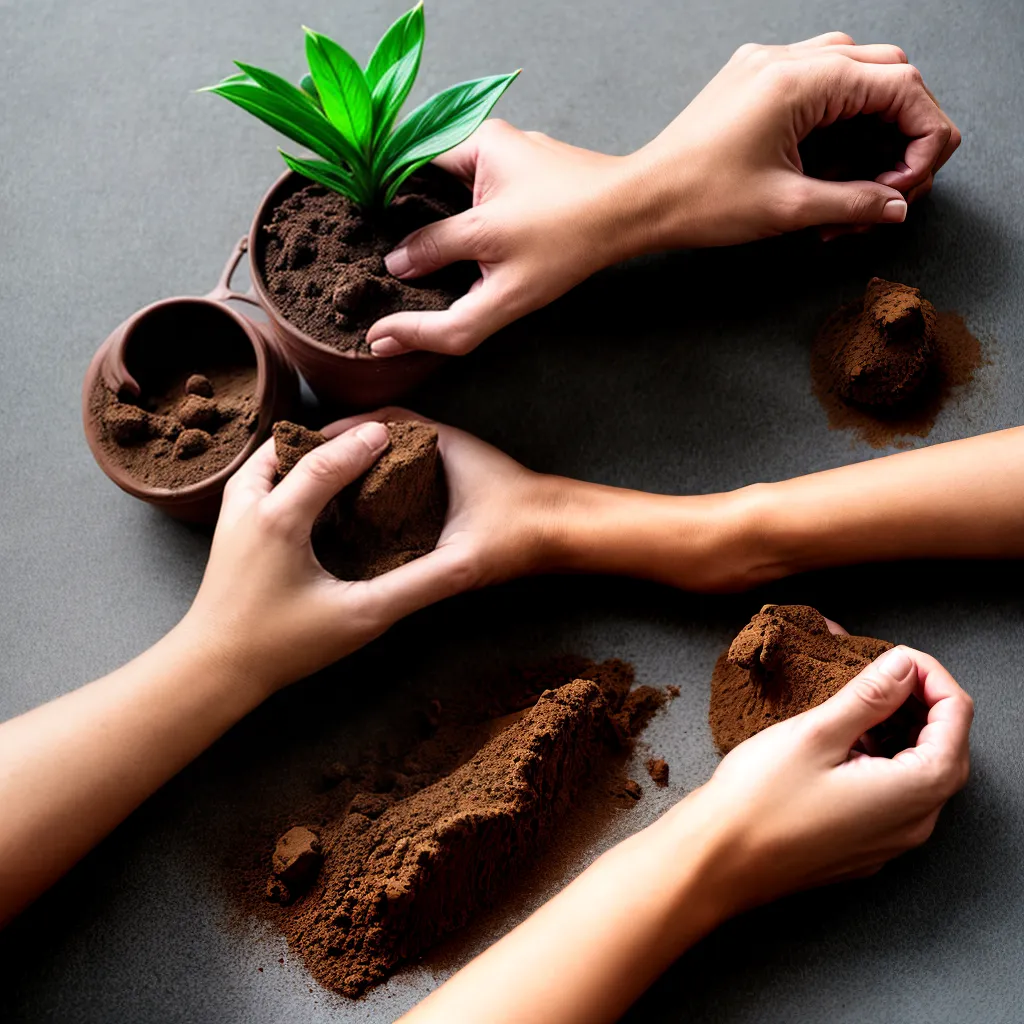 maos suja argila vasos plantas