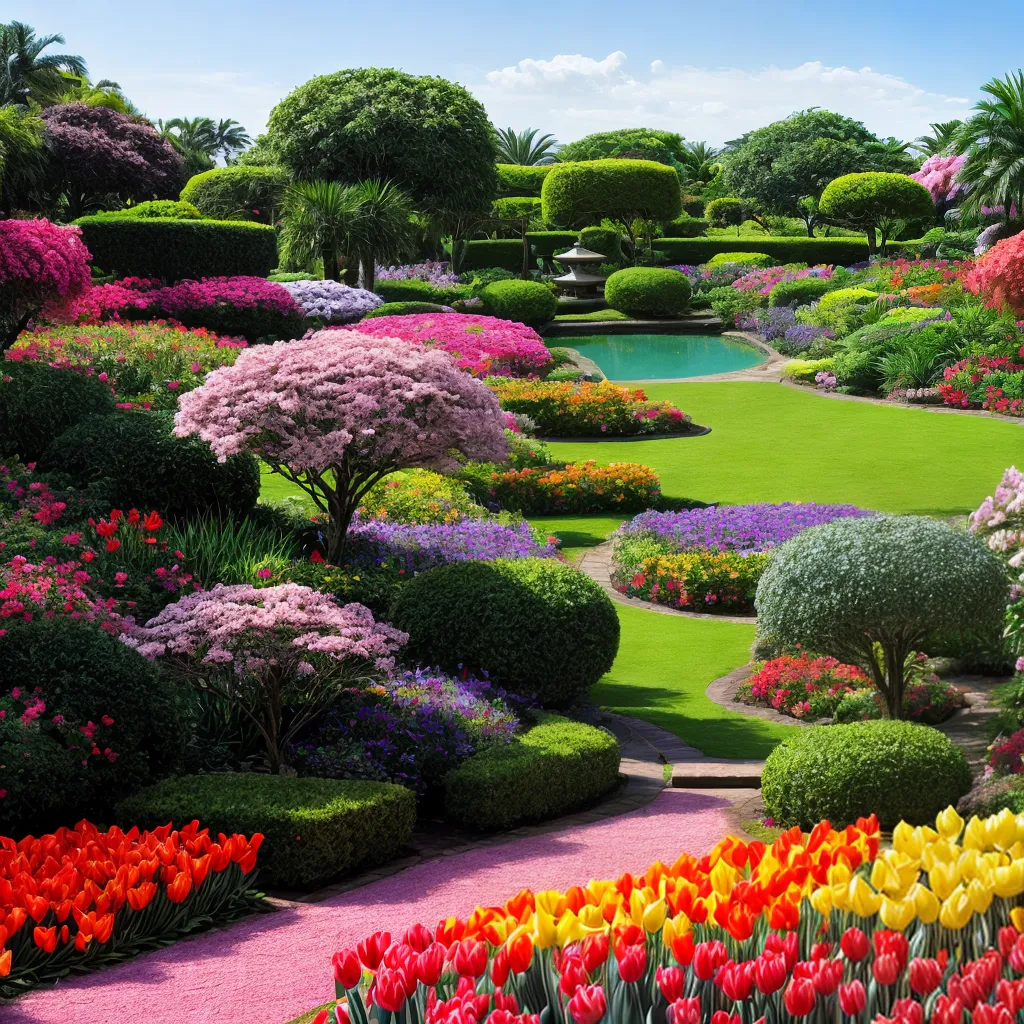 jardim diversidade plantas palmeiras tulipas orquideas jardim diversidade plantas palmeiras tulipas orquideas