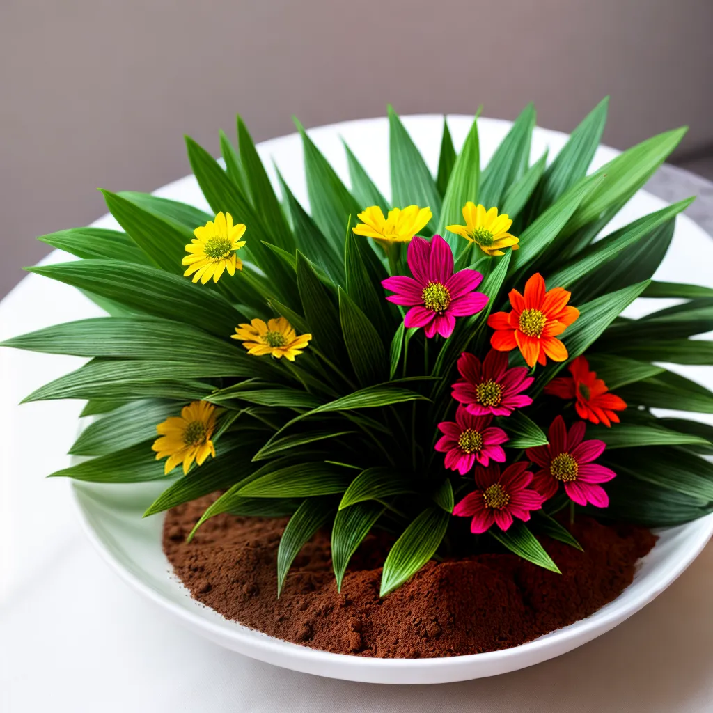 mesa plantas coloridas centro mesa