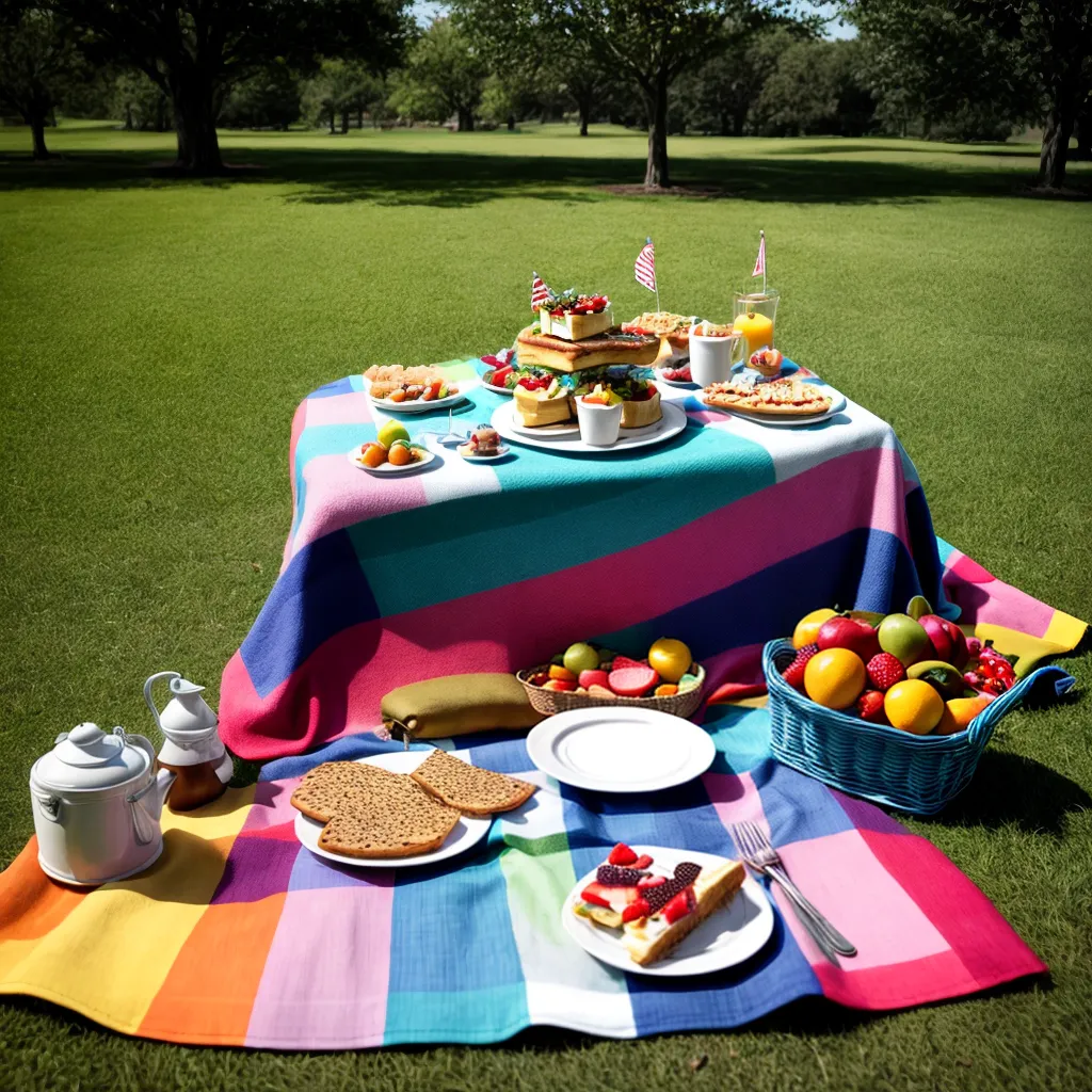 picnic colorido parque cesta comida
