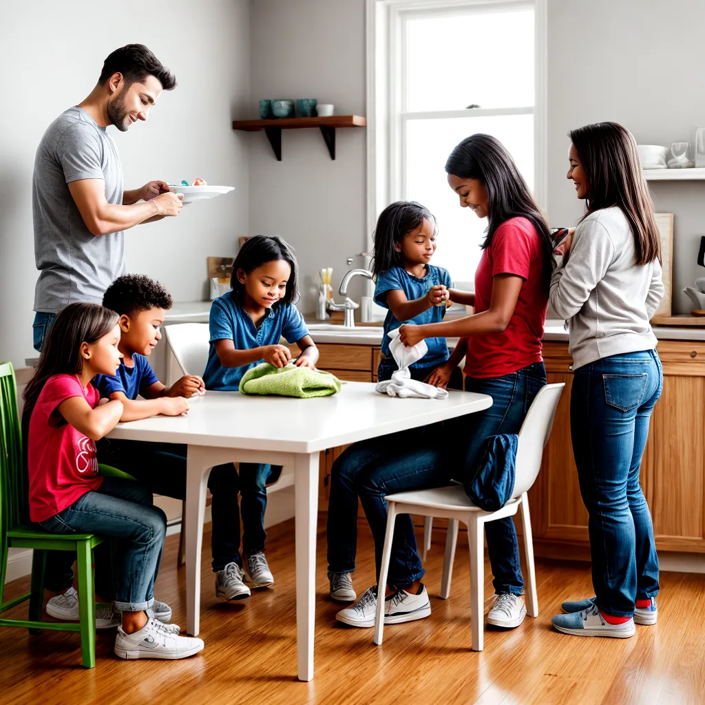 familia tarefas casa trabalho em equipe familia tarefas casa trabalho em equipe