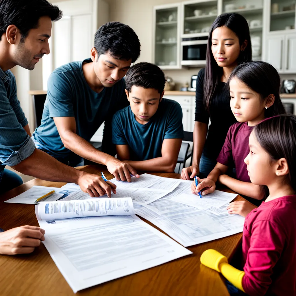 familia discutindo orcamento contas