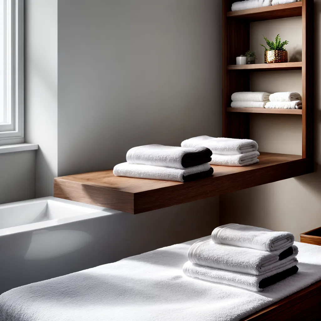 spa toalhas brancas madeira ambiente