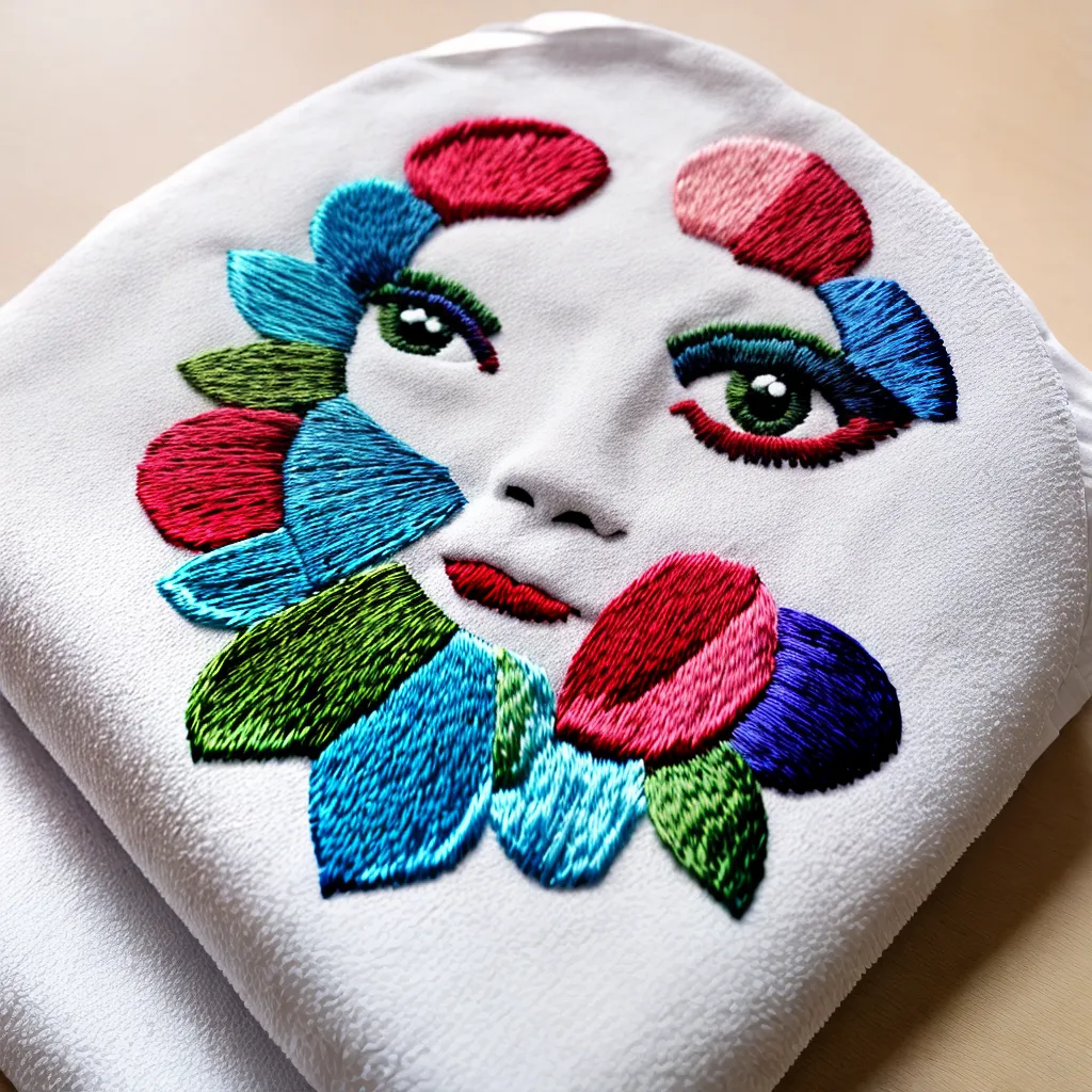 toalha bordada estampas florais geometricas