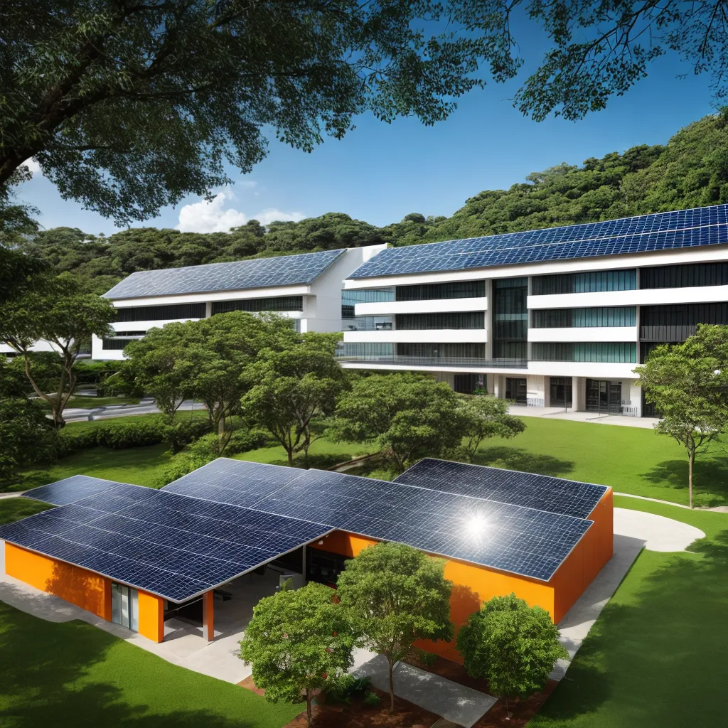 predio moderno solar verde