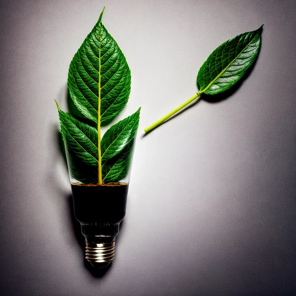 energia sustentavel folha verde