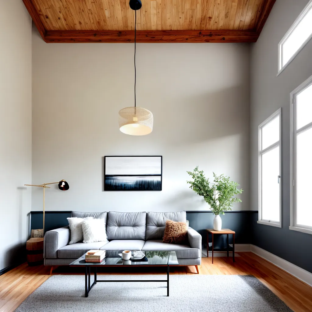 sala estar moderna luz pendente