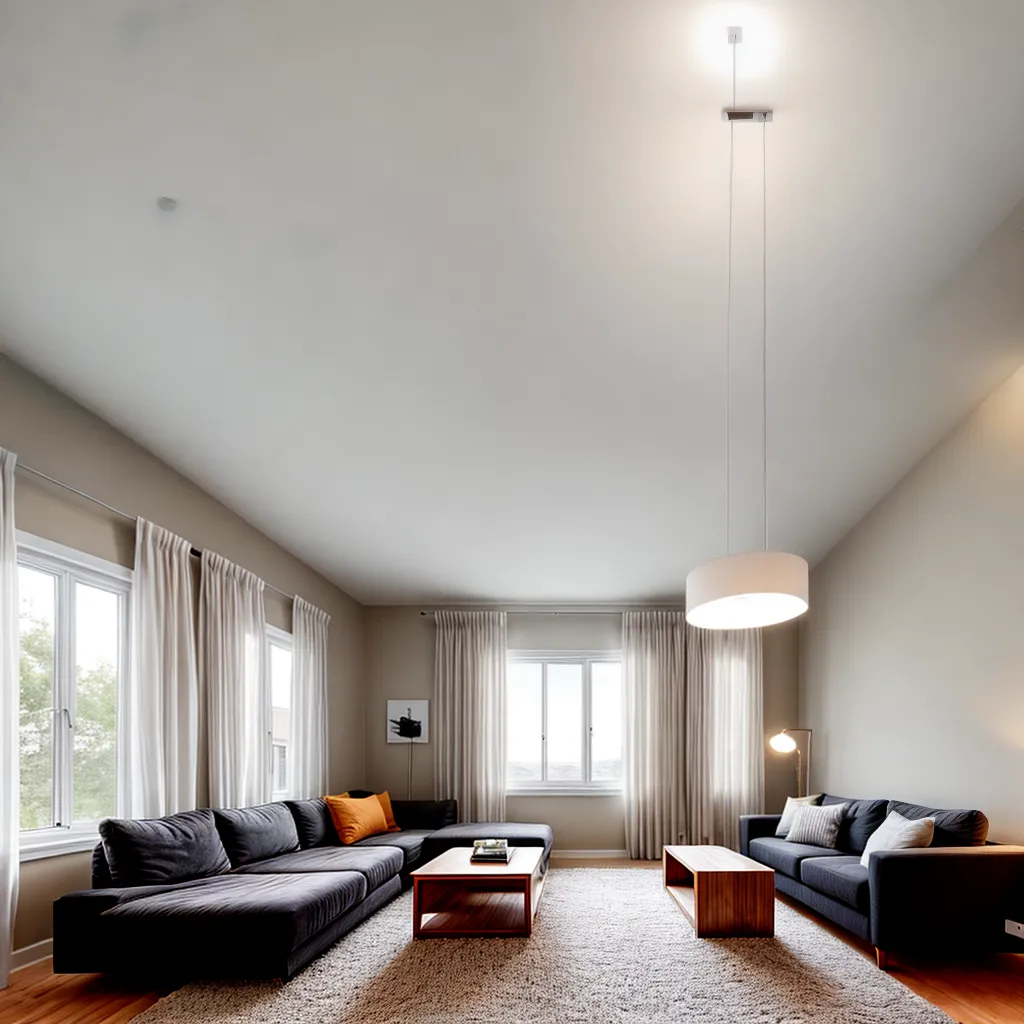 sala estar teto alto pendente