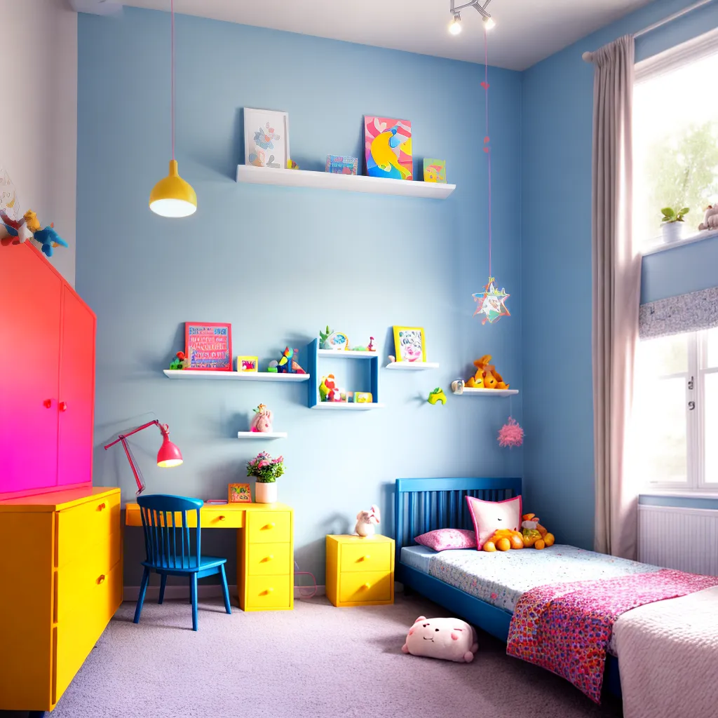 quarto infantil colorido luzes pendentes 3