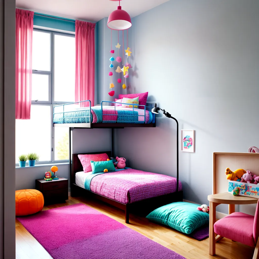 quarto infantil colorido luzes brinquedos
