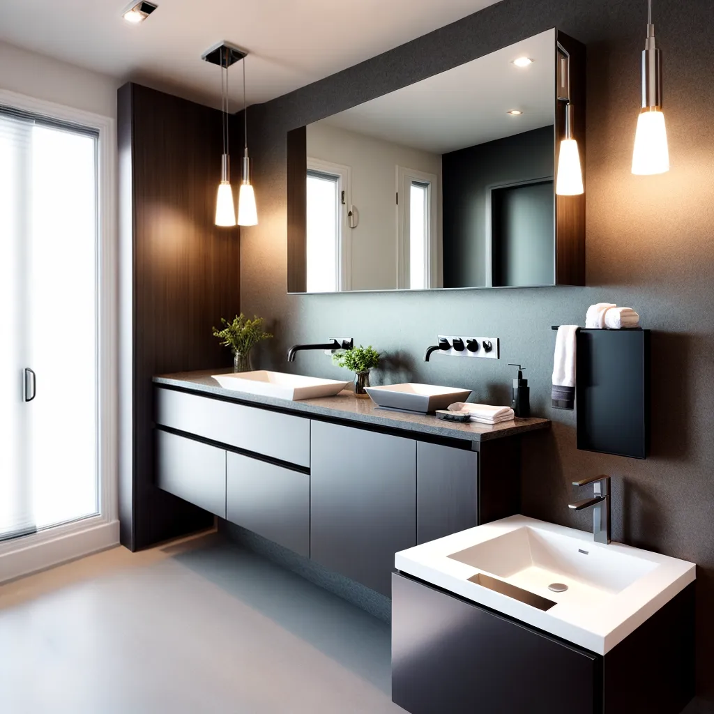 banheiro moderno pendentes luzes 1