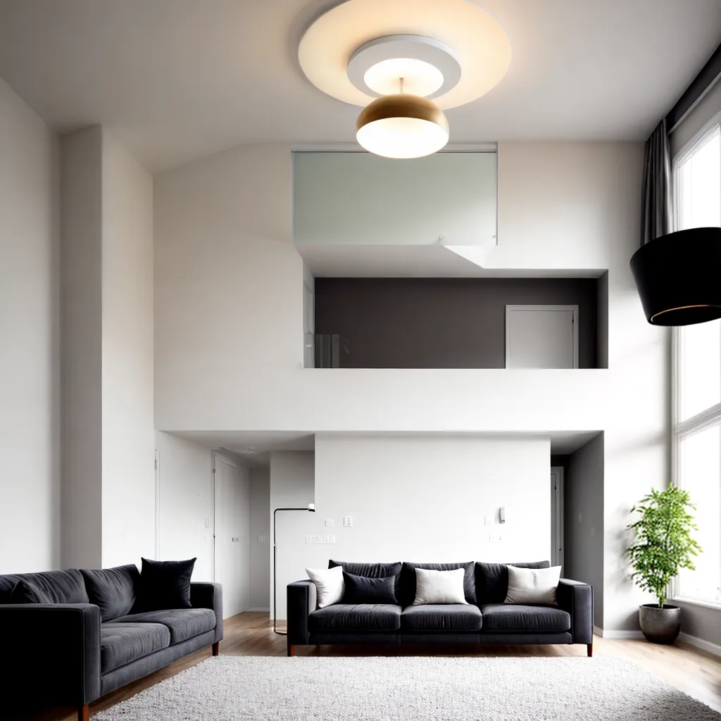 sala estar moderna luzes pendentes