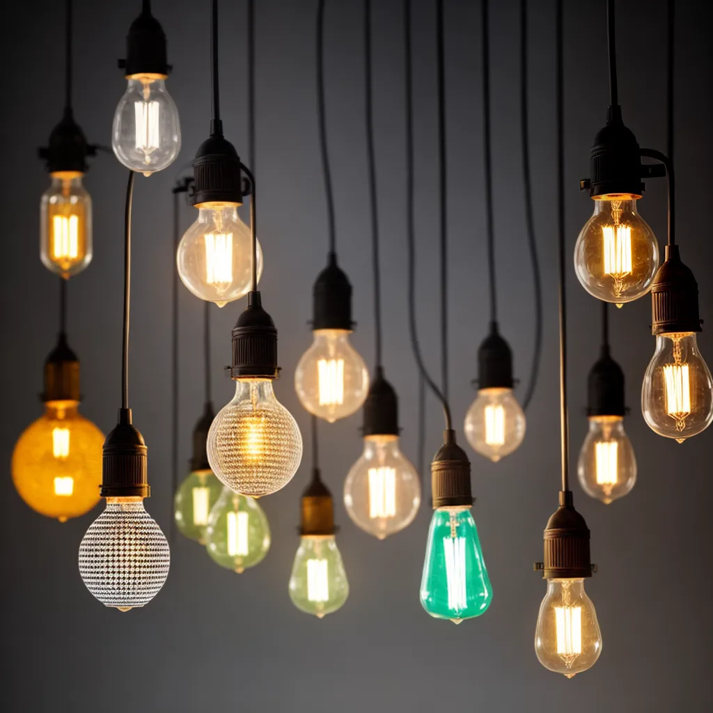 lampadas variedade formatos cores 1